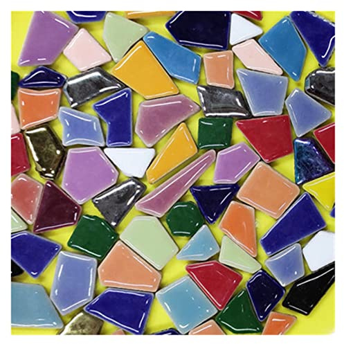 100 g di mosaico irregolare, piastrelle in ceramica for creativo, fai da te, hobby, artigianato parete, materiali decorativi fatti a mano, pezzi(White)