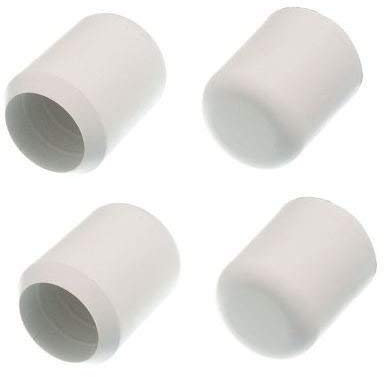 Gummifüße, für Stühle/Tische/Möbel, für 22 mm-Stuhlbeine, Weiß, 4 Stück