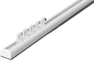 Rollmayer Aluminium Gardinenschiene Mini Weiß mit Ösengleiter 440cm | mit Deckenbefestigung glänzend 1-läufig Innenlaufschiene für Schiebevorhänge Gardinen und Vorhänge