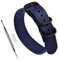 MZBUTIQ 18mm Blau Uhrenarmband Ballistisches Nylon Extra Lang Herren Matte Schwarze Schnalle