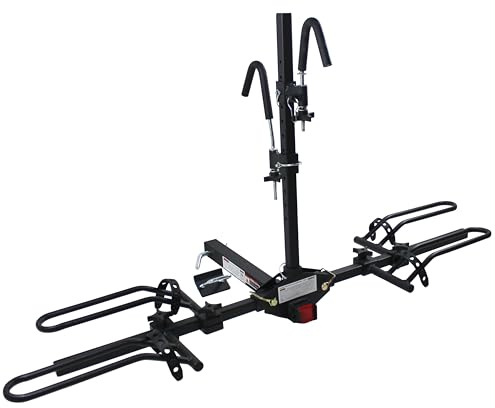 MaxxHaul Platform Bike Rack for 2 Bikes - Hitch Mounted Tray Carrier for SUV, Van, & Truck - Adjustable Tire Cradles & Foam Padded Hooks - Fits 2 Class III & IV Hitches (50027)