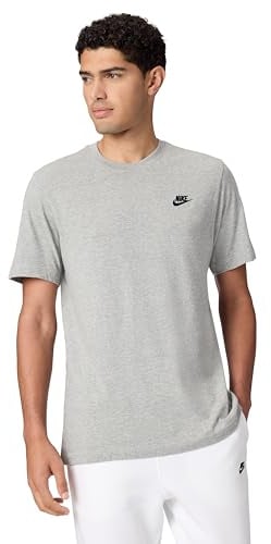 Nike Herren T-Shirt Sportswear Club, Dark Grey Heather/Black, 3XL, AR4997-064