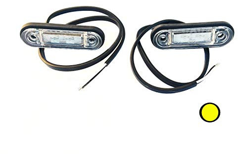 Fristom 2x LED Umrissleuchte Gelb 78x18x22 Begrenzungsleuchte 12V 24V LKW Anhänger SET