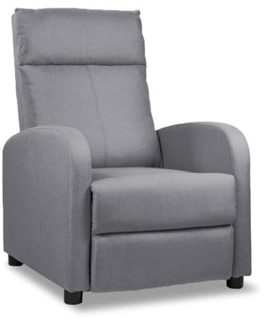 ZZ DON DESCANSO Don Descanso - Relaxsessel Verona Grau, Relaxsessel mit Fußstütze, Push-Öffnungssystem, kompakt, 2 Liegepositionen und Nullstellung, Relaxsessel bis 160º verstellbar