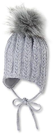 Sterntaler Unisex Baby Strickmütze StrickMütze, Silber mel., 45 EU