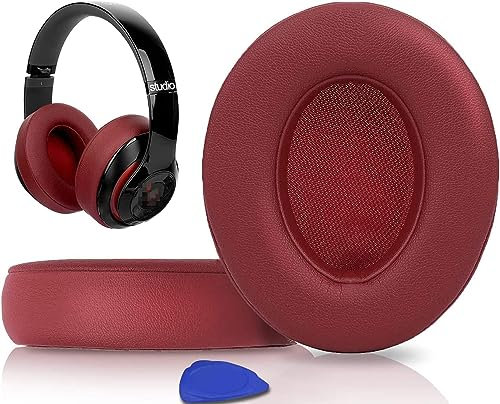 SoloWIT® professionelle Ersatz Ohrpolster für Beats Studio 2 & Studio 3 Kabellose & verdrahtete Over-Ear Kopfhörer mit weichem Proteinleder, Geräuschisolierung Memory-Schaum