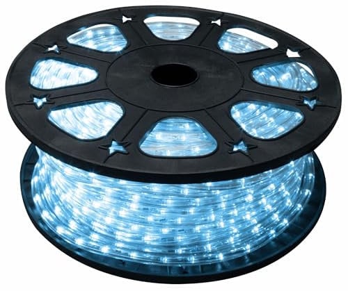 HQ-Power Tube lumineux LED, guirlande lumineuse, tube LED extérieur, cordon lumineux, flexible lumineux, décoration pour intérieur et extérieur, 36 LED/mètre, bleu, 45 m