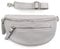Made in Italy OBC Damen Leder Tasche Gürteltasche Crossbody Hüfttasche Bauchtasche Hüfttasche Umhängetasche Cross-Over Bodybag Schultertasche Handytasche Geldtasche V2 Hellgrau