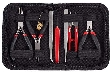 PH PandaHall 8pcs/Set Jewellery Making Tool Kit Beading Tool Kit Jewellery Pliers Jewellery Repair Tools Case with Scissors for Jewellery Making Supplies Earring Necklace DIY Craft