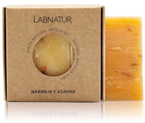 Jabón Natural Premium Naranja y Azahar 100g Labnatur. Hidrata e Ilumina la Piel. Antioxidante y Tonificante. Con Aceites de Coco y de Oliva. Natural y Vegano.
