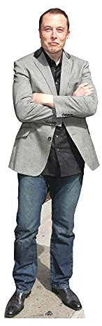 Star Cutouts Ltd CS860 Elon Musk LebensgröÃŸe mit Mini-Karton-Ausschnitt, Fans, Mehrfarbig