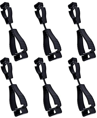 YHSWIN 6 Stück Handschuh Grabber Clip, Rutschfeste Handschuh Klammern Schwarze Handschuhhalter, Geeignet für Arbeiter Feuerwehrleute Gärten Baustellen und Outdoor-Sportarten