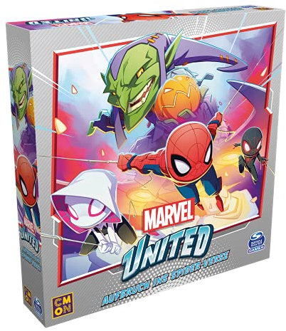 CMON, Marvel United – Aufbruch ins Spider-Verse, Erweiterung, Familienspiel, Brettspiel, 1-4 Spieler, Ab 10+ Jahren, 40+ Minuten, Deutsch