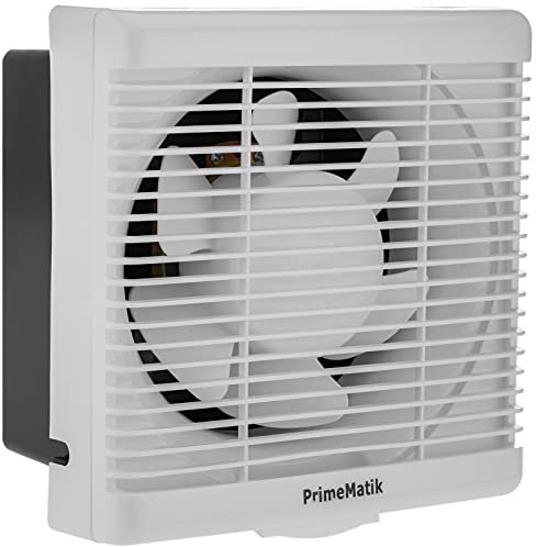 PrimeMatik - Ventilador de Escape, Extractor de Aire 230x230 mm con Sistema antirretorno para baño Lavabo Cocina trastero Garaje