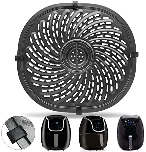 Air Fryer Grill Pan For Power XL Gowise 7QT Air Fryers,Nonstick Coating Crisper Plate,Air Fryer Replacement Parts,Air Fryer Rack,Air Fryer Accessories,Enamel coating,Non-stick,Dishwasher Safe