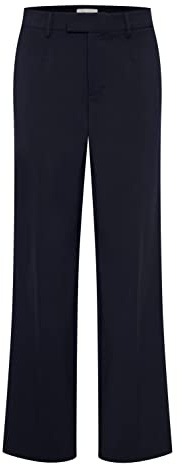 Pulz PZBINDY Damen Hose Stoffhose mit Stretch Wide Leg Regular Fit, Größe:38, Farbe:Dark Sapphire (194020)