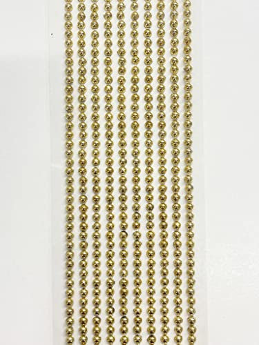Syntego 500 x Self Adhesive Pearls Gems 3mm Mini Flat Backed Round Pearls Beads Strips Embellishments (Metallic Gold)