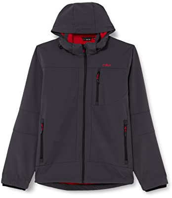 CMP - Herren-Softshelljacke mit abnehmbarer Kapuze, Titan-Ferrari, 58