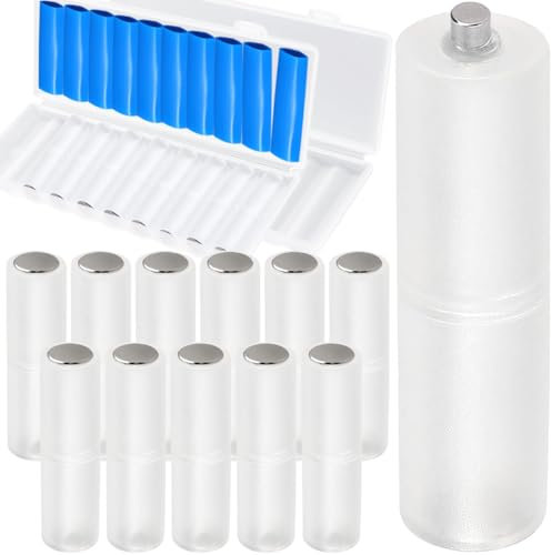 Xiatiaosann Batterie-Konverter Batteriehalter AAA auf AA Batterieadapter Batteriebox Zellenkonverter Transparentes Gehäuse 1,5 V Batteriegehäuse Weiß, 20 Stück