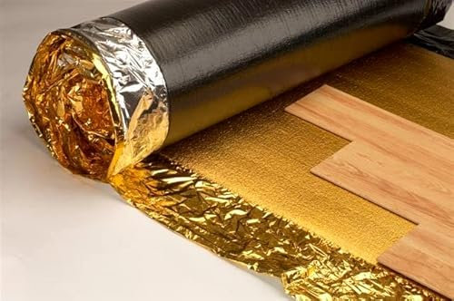 Acoustic Super Sonic Gold Underlay 5mm Engineered for All Wood, Laminate Flooring Damp Proof Membrane Great Sound & Heat Insulation (Roll Dimension:15㎡)
