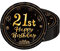POPOYU 16pc Black and Gold Paper Plates - 7 Inch, Perfect for Men, Women & Happy 21st Birthday Celebrations