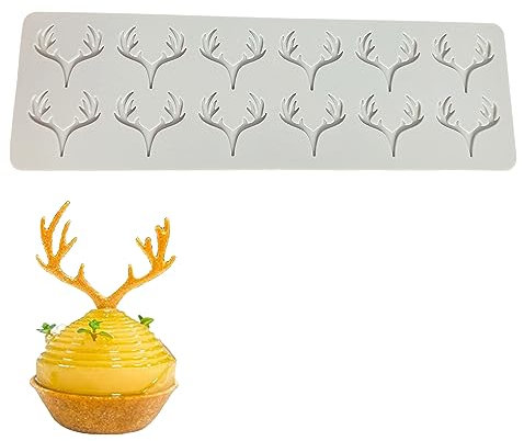 QIUMING Deer Horn Silikonform Spitze Silikonform fondant silikonform geweih Prägung Matte Silikonform Spitze Form Matte Fondant Kuchen für Kuchendekoration DIY-Basteln Fondant Schokolade Seife (A)