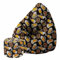 DreamRoots Sitzsack Erwachsene mit Füllung 80x80x120cm - Samt Stoff 300 gr/m2 Sitzsack mit Lehne und Hocker und Bezug - Sitzkissen Boden - Chill Sack