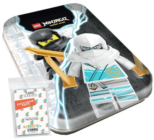 Bundle mit LEGO Ninjago Serie 9 Trading Cards - 1 Mini Tin Box Schwarz + Exklusive Collect-it Hüllen