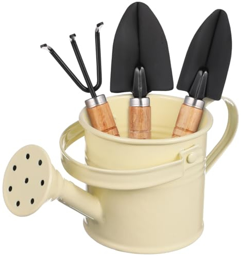 Toddmomy 1 Set Kleine Gießkanne Zimmerpflanzen, Garten Giesskanne Mit Gartenspaten Und Rechen Gartengeräte Für Die Gartenarbeit Im Freien Strandsand