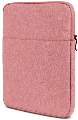 moex Tablet Hülle für Amazon FireHD10 Kids Pro 2023 Tasche mit Reißverschluss und Fach für Zubehör, Nylon Stoff Sleeve weich Gepolstert, Schutzhülle Minimalistisch Dash Case, Rosa