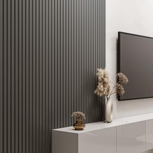Lot de 12 panneaux muraux en MDF, longueur 120 cm, largeur 10 cm, épaisseur 8 mm, lot de 12 MDFL-5