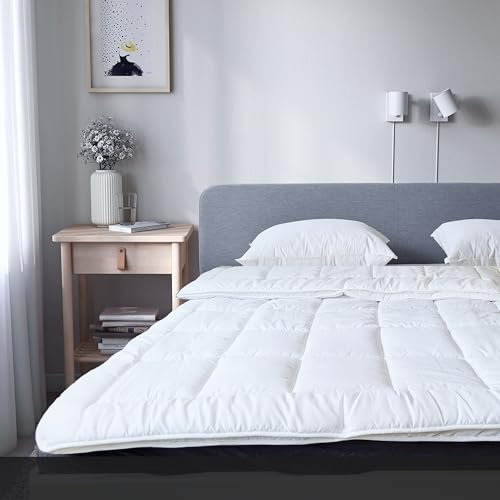 Luxmere 2-teilige knöpfbare Ganzjahresdecke Bettdecke 155 x 220cm ganzjahres Steppbett Oekotex Zertifizierte 4 Jahreszeiten steppbett gesamtgewicht 3kg