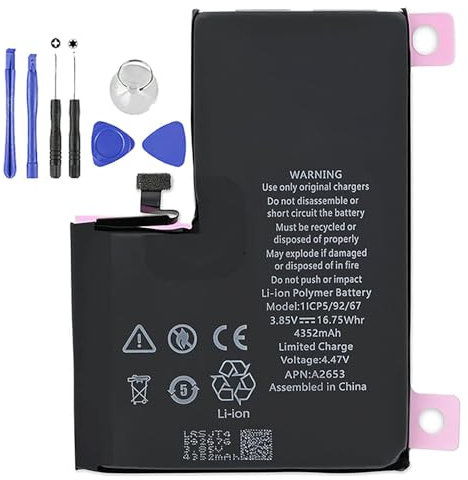 BATTERIA COMPATIBILE PER IPHONE 13 PRO MAX 4352MAH NUOVA RICAMBIO CON KIT CACCIAVITI