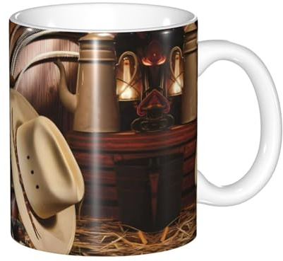 Tasse mit Cowboy-Hut und Westernstiefeln, Farbwechsel, hitzeempfindlich, thermochromisch, perfekt für Camping, Picknick, drinnen und draußen