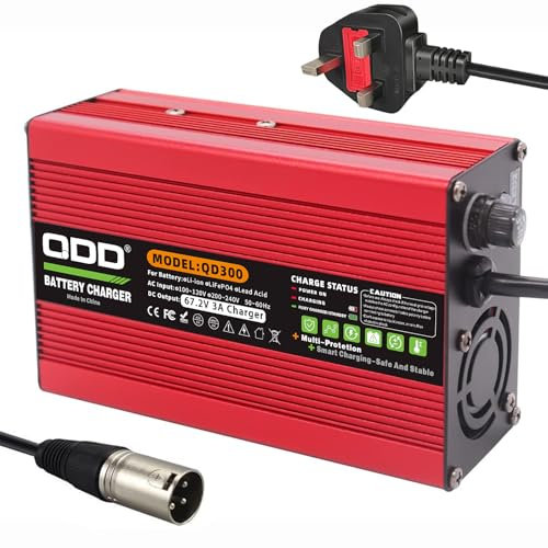 QDD 67.2V 3A Charger 60V Li-ion Battery Smart Charger Used for 16S 60V Li-ion Battery Input 220-240V Global Certification
