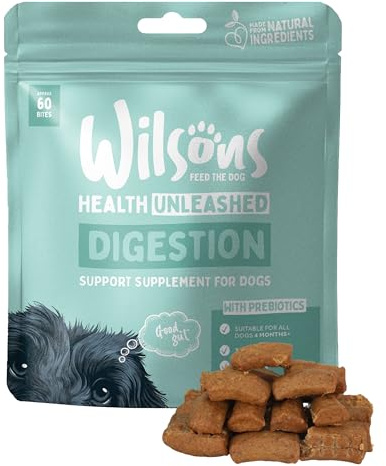 WILSONS - Digestion Supplement and Prebiotics for Dogs, Natural Dog Supplements with Chicken, Delicious and Grain Free, Suitable for 4 Months + (180g)