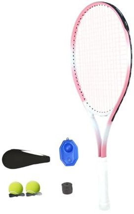 Aymzbd Set di Racchette Da Tennis con Palline Da Tennis Ricreative, Rosa