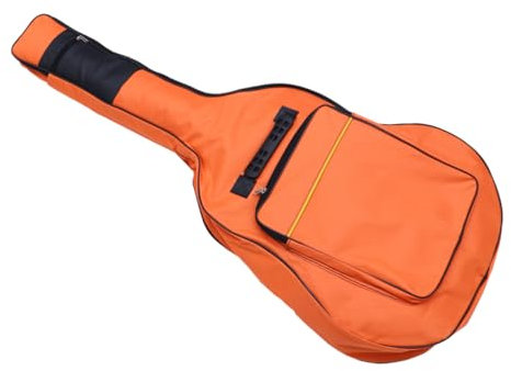 EPIGEIST Folk Akustik Gitarrentasche Aus Oxford Wasserdichter Rucksack Mit Doppelt Verstellbaren Schulterriemen Atmungsaktiv Gepolstert Fronttasche Für Zubehör Orange
