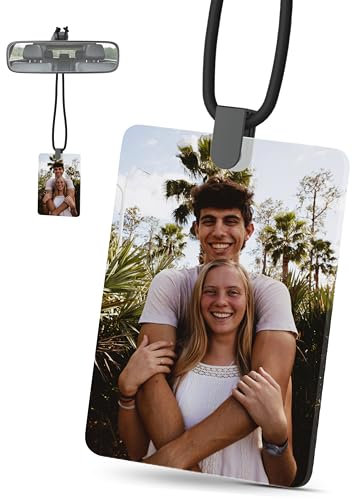 Personalisierter Rückspiegel Anhänger mit Foto – Individueller Autoanhänger – Einzigartige Innenraum Deko & Persönliches Geschenk für Autofahrer