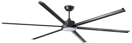 Faro Rotterdam XXL Deckenventilator mit 6 Flügeln, mattschwarz, mit Licht 3000K