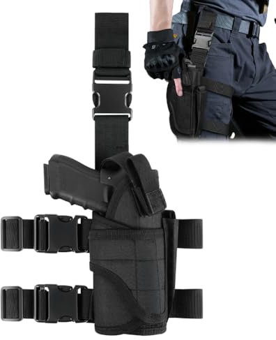 flintronic Einstellbare Tactical Holster Tasche, Taktisch Beinholster für Jagd, Militärspiele, Paintball, Training oder Cosplay