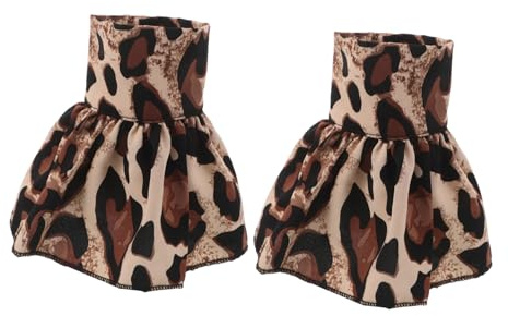 FRCOLOR Abnehmbare Leopardenmuster Fake Ärmel Manschetten für Damen Weiche Stoff Handgelenk Blusen und Hemd Accessoires Schnell Anlegbar und Elegant