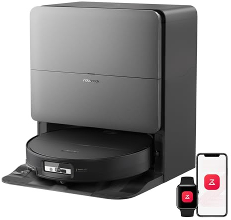roborock Saros 20 Sonic Saugroboter mit Wischfunktion, VibraRise 5.0 Wischsystem, AdaptiLift Chassis 3.0, 36,000 Pa Saugkraft, ultraflach Design, FlexiArm Technologie, brandneues RockDock, Schwarz
