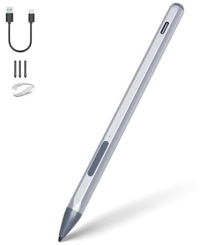 SSS·GRGB Stift für HP Envy x360/x2, Pavilion x360, Spectre x360/x2 | MPP 2.0, 4096 Druckstufen, Palm Rejection, Neigungsfunktion, USB-C-Laden, Radierer, Rechtsklick und 3 Ersatzspitzen