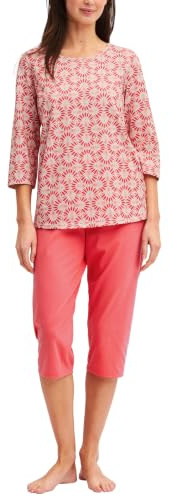 CALIDA Cotton Special Capri-Pyjama Damen | Schlafanzug aus 100% Baumwolle, atmungsaktiv, hautfreundlich, pflegeleicht