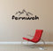 blattwerk-design Wandtattoo- Wandaufkleber: FERNWEH - Berge - Alpen - Sehnsucht - Gefühl (1200 mm x 450 mm, Hellbraun)