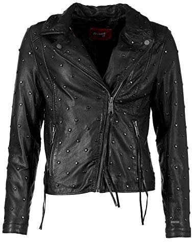 MAZE Damen Lederjacke Heart Black L