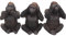 Nemesis Now 3 Figurines de gorilles, Les 3 sages, 34 cm, Noir