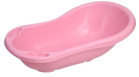 Lorelli Babybadewanne mit Ablagefächer, 84 cm lang, ergonomische Form ab Geburt rosa