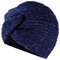MFAZ Morefaz Ltd Damen Chemo Turban Twist Hut Mohair Wolle für Krebs Kopfbedeckung Headwrap Strickmütze Schals (Nave Blue)